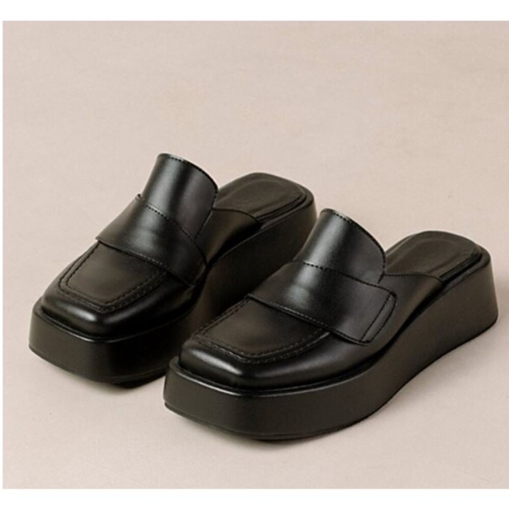 SVEGAN Tempera Vegan Leather Mule Loafer Black Casual Wardrobe Sz 9